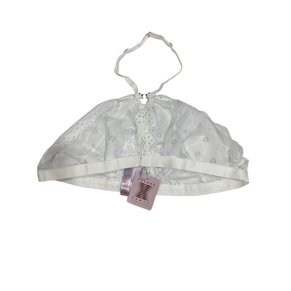 Savage X Fenty Curvy Broderie Lace Halter Bralette - Angel White - Size:  3X - Picture 7 of 8